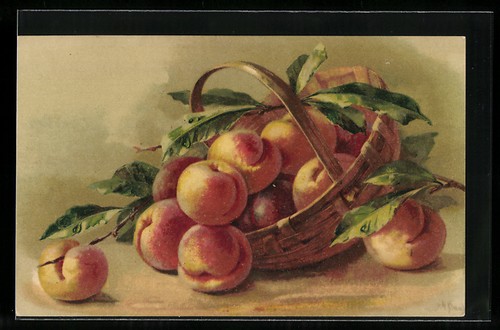 Cartolina cesto con pesche